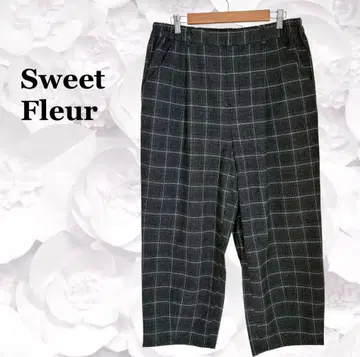 새상품 [스위트플레르] 크롭 팬츠 [3L] 그레이 빅 체크