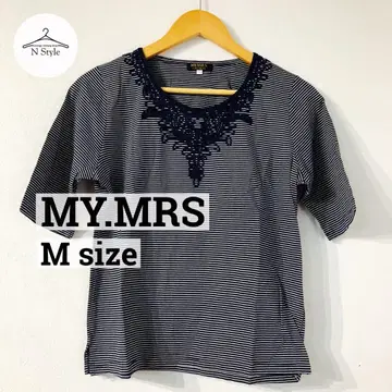 [ MY MRS ] 블랙 x 화이트 보더 레이스 티셔츠