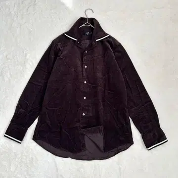 23구 HOMME 코듀로이 셔츠/쉘 버튼 배색 라인 면 100% 브라운