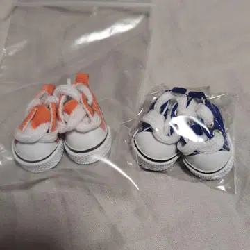 봉제 인형 10~15cm용 미니 스니커즈 오렌지 블루 세트