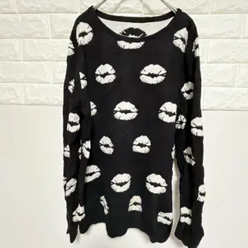 립 프린트 긴팔 니트 M