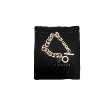 LION HEART 실버 체인 팔찌