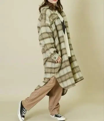 샤기 체크 코트 CONVERSE TOKYO