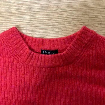 인디비 긴팔 스웨터 울 캐시미어 빨간색 13 LL