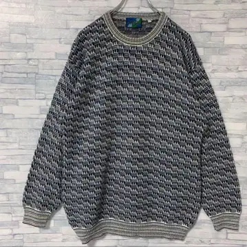 FANGO 니트 스웨터 바스켓 체크 XL