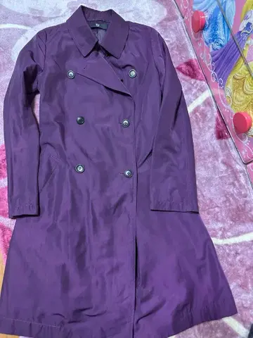 보라색 더블 브레스트 트렌치코트 유니클로 플러스j 질 샌더