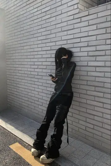 emostanceclub Leather Flare Jeans v1