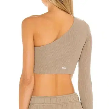 alo yoga 상의 원숄더 롱 슬리브 리브 상의