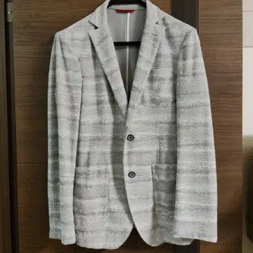 barassi 그레이 스트라이프 파일 원단 블레이저