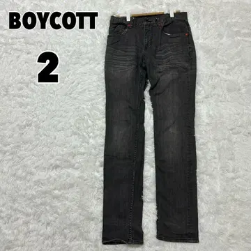 BOYCOTT (2) 데님 청바지 소가죽