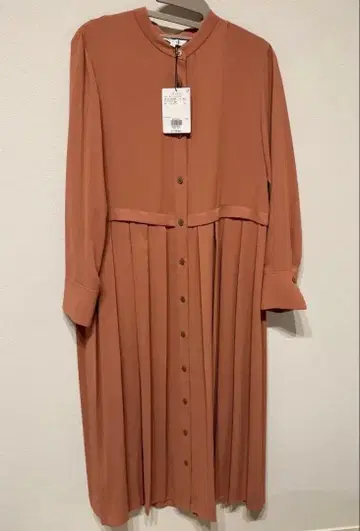 PLST (플라스테) 조젯 플리츠 셔츠 원피스 택 포함