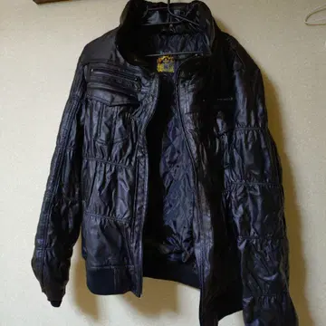 자켓 인조 가죽 (퍼 달린 후드)