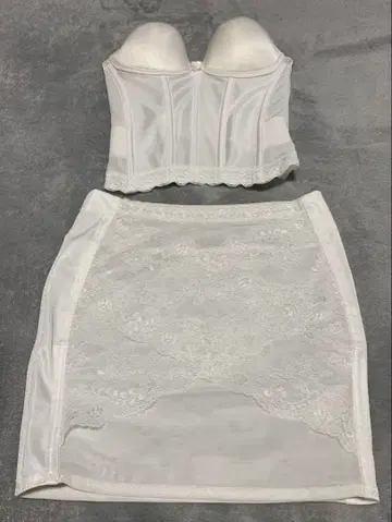 화이트 코르셋 스커트 세트