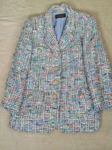 레리안 멀티 컬러 트위드 자켓 빅 사이즈