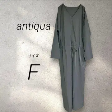 새상품급 안티카 카키 V넥 올인원 캐주얼 바스락