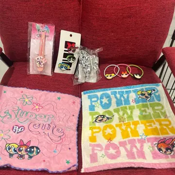 파워퍼프걸 헤어고무 헤어클립 손수건