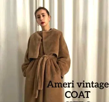 새상품 AMERI 인조 모피 리버서블 롱 코트 베스트 볼레로