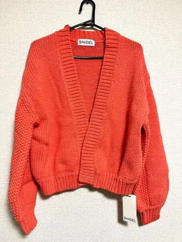 택 포함 새상품 SNIDEL 로우게이지 가디건 오렌지