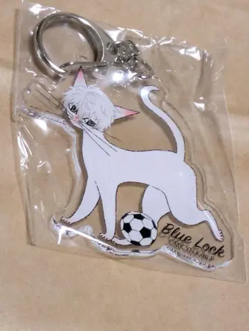 블루 록 고양이 디자인 아크릴 키링 나기 세이시로