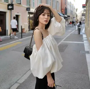 anuans 볼륨 벌룬 상의 오프숄더