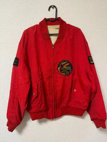 CLAUDE CROSS 바시티 자켓 레드