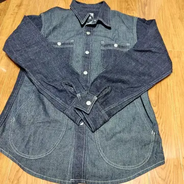 코지마 진즈 헤링본 데님 셔츠 M 13oz 일본제