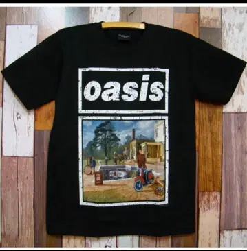 oasis 아트 프린트 T셔츠 블랙
