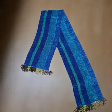 파랑과 그린 스트라이프 머플러