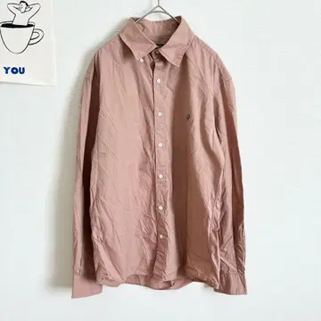 쉽스 긴팔 셔츠 캐주얼 비즈니스 원 포인트 더스티 컬러 로고