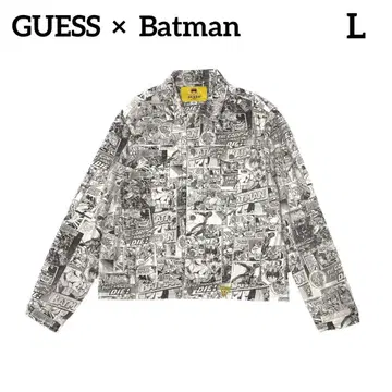 GUESS 배트맨 콜라보 트래커 자켓 코믹 올 패턴 L 사이즈
