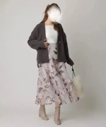 Apuweiser-riche FOX 혼방 니트 숏코트