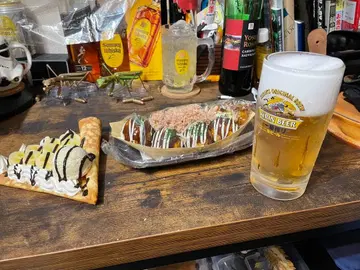 식품 샘플 세트 타코야키 맥주 크레이프