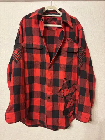 미사용급 레어 매디슨 블루 HAMPTON 체크 셔츠 넘버링