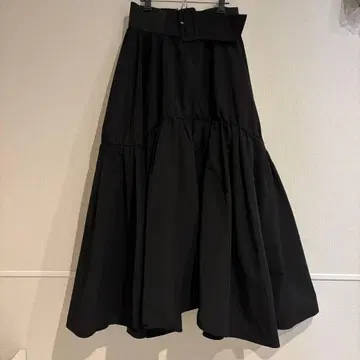 스나이델 블랙 플레어 롱 스커트