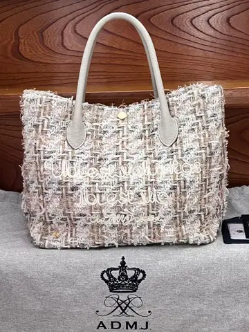 [새상품급] ADMJ 팬시 트위드 토트백 M
