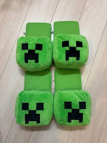 [ 미사용 새상품 ] Minecraft 크리퍼 슬리퍼 봉제 인형