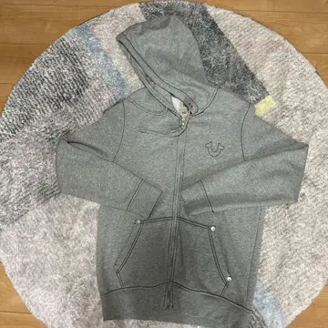 트루 릴리젼 그레이 풀 지퍼 후드티