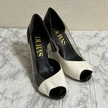 DURAS 오픈토 하이힐 화이트 블랙