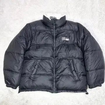 [ 리버서블 ] 퍼스트 다운 다운 자켓 블랙 화이트 L 두툼한 자수 로고