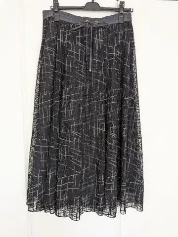 모라비토 스커트 플리츠 스커트 블랙 실버