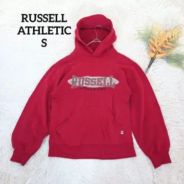 러셀 애슬레틱 여성용 후드티 (S) 코튼 혼방 빨간색 풀오버