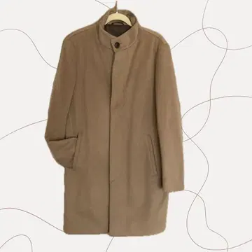 PLST 베이지 울 코트 심플한 디자인