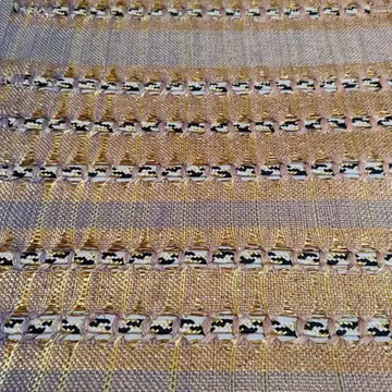 핑크 계열 조직 직조 스트라이프 후쿠로 오비 순수 실크