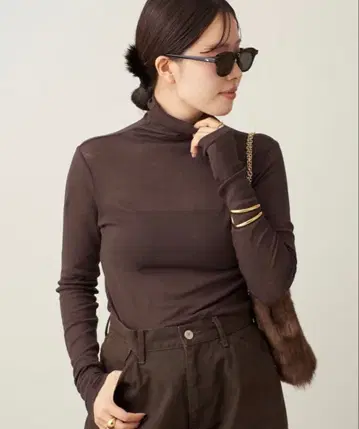 택 포함 새상품*Plage Rib Sheer 터틀 [ 브라운 ]