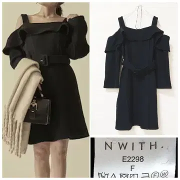 Nwith 울 프릴 원피스 블랙