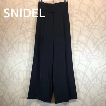 스나이델 SNIDEL 블랙 와이드 팬츠 캐주얼 팬츠 R