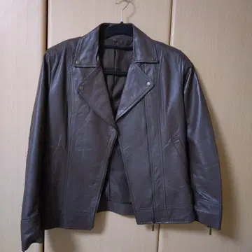 브라운 가죽 라이더 자켓