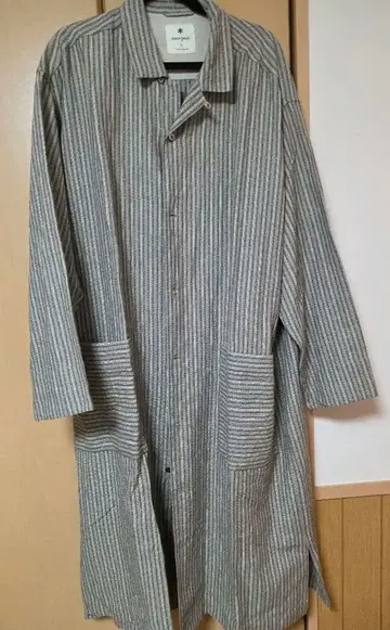 스노우피크 스트라이프 패턴 롱 셔츠