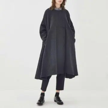 미즈이로 인드 개더 와이드 코트 롱 코트