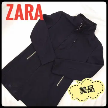 [ 새상품급 ] ZARA 스탠드 카라 코트 다크 네이비 체스터 코트